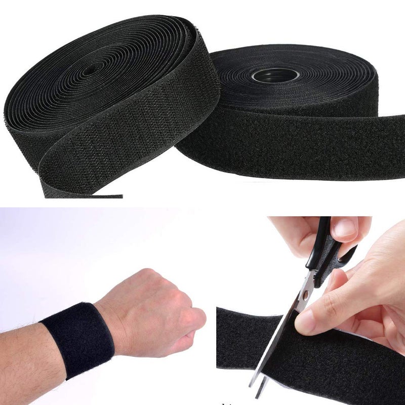 Ywhomal 1.5 inch Wide 20 Feet Sew On Hook Loop Tape Roll Closeout Nylon Strips Fabric Water Tear Resistant for Window Curtain Handbags Clothes Shoes Backpacks Non-Adhesive Back - Image 5